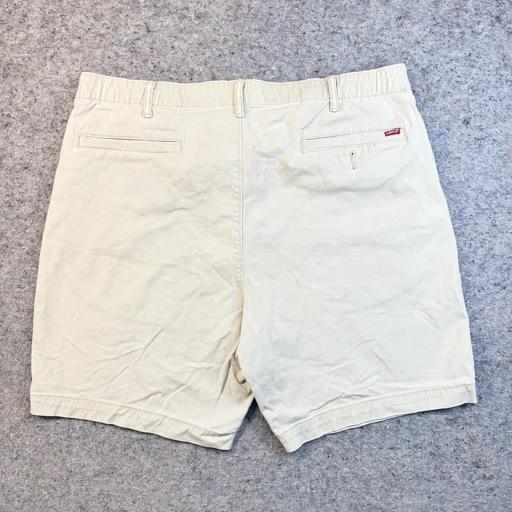 Levi's XX Chino EZ Shorts Mens Beige Stretch Elastic Waist 1558